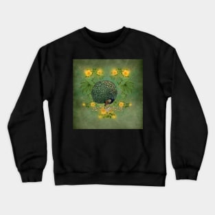 Wonderful peacock with flowers Crewneck Sweatshirt